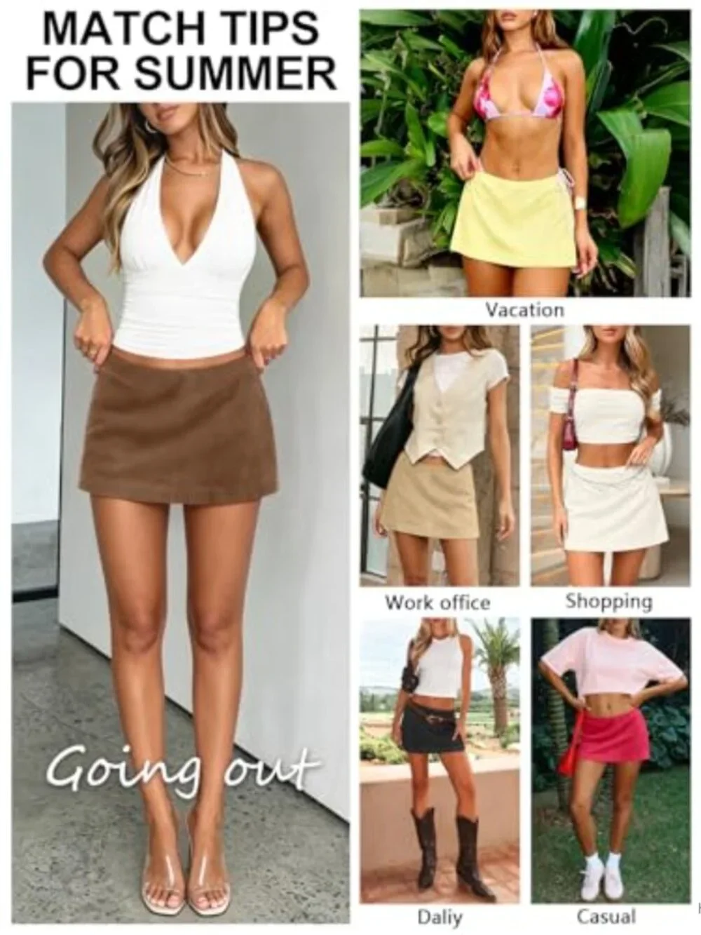 Low Rise A-Line Mini Skort for Women with Attached Shorts, Y2K Going Out Skirt
